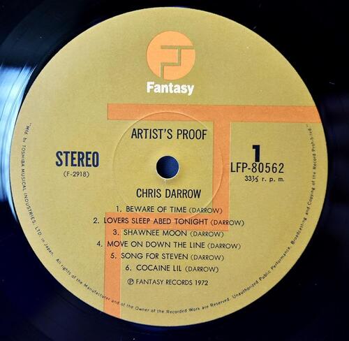 Chris Darrow [크리스 대로우] – Artist Proof ㅡ 중고 수입 오리지널 아날로그 LP