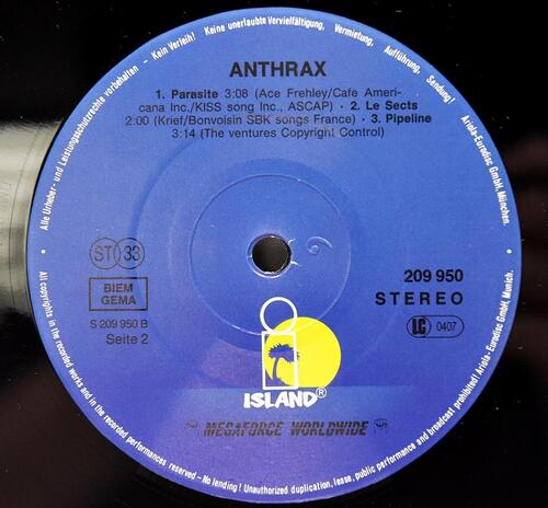 Anthrax [앤트랙스] – Penikufesin ㅡ 중고 수입 오리지널 아날로그 LP