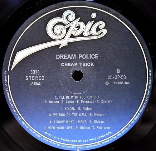 Cheap Trick [칩 트릭] - Dream Police ㅡ 중고 수입 오리지널 아날로그 LP