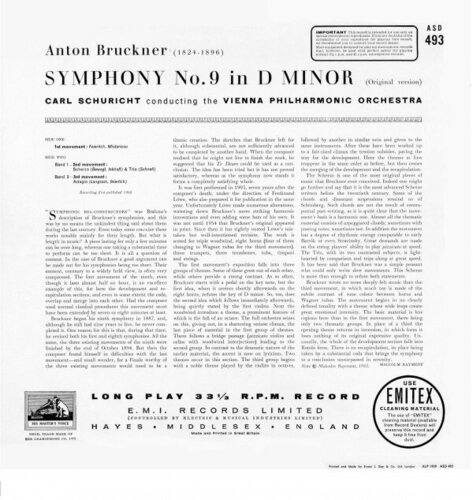 [수입] 브루크너 : 교향곡 9번 Bruckner Symphony No. 9 [180g LP]