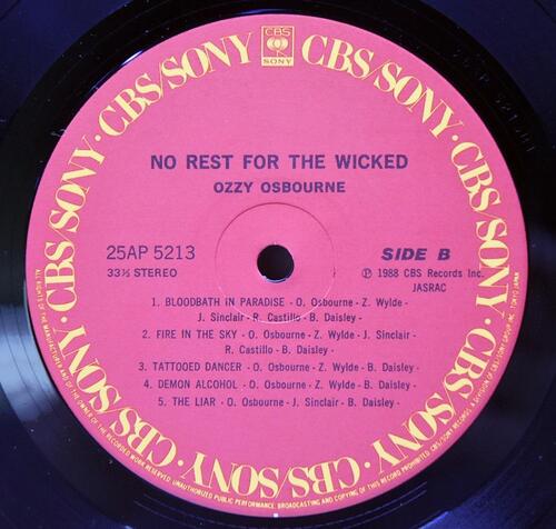 Ozzy Osbourne [오지 오스본] – No Rest For The Wicked ㅡ 중고 수입 오리지널 아날로그 LP
