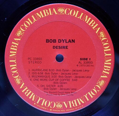Bob Dylan [밥 딜런] - Desire (USA 1st Pressing) ㅡ 중고 수입 오리지널 아날로그 LP