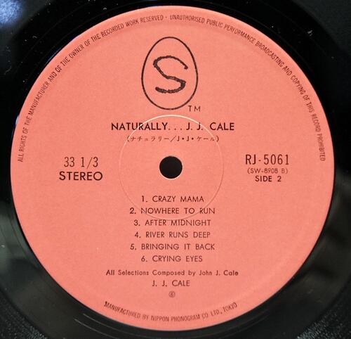 J.J. Cale ‎[제이제이 케일] – Naturally ㅡ 중고 수입 오리지널 아날로그 LP