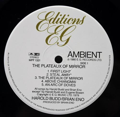 Harold Budd &amp; Brian Eno [해롤드 버드, 브라이언 이노] – Ambient 2 (The Plateaux Of Mirror) ㅡ 중고 수입 오리지널 아날로그 LP