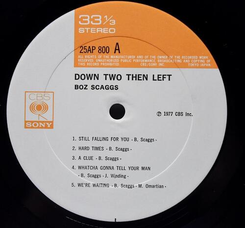 Boz Scaggs [보즈 스캑스] - Down Two Then Left ㅡ 중고 수입 오리지널 아날로그 LP