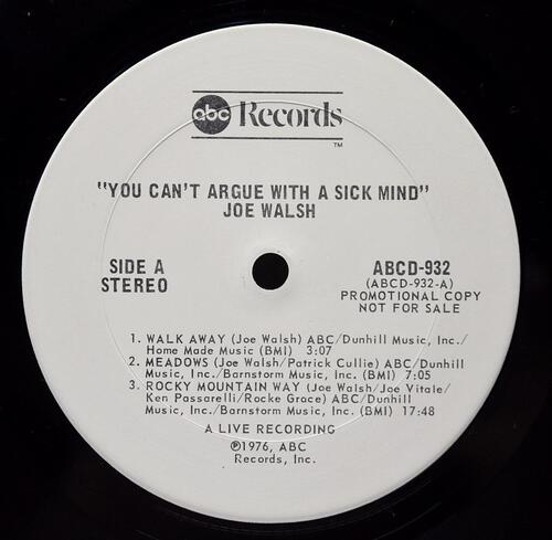 Joe Walsh [조 월시] – You Can&#039;t Argue With A Sick Mind ㅡ 중고 수입 오리지널 아날로그 LP