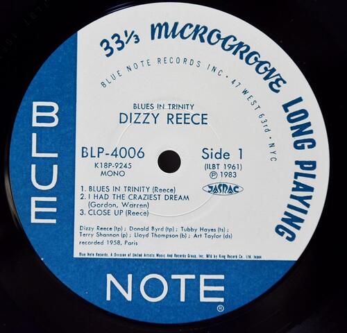 Dizzy Reece [디지 리스] – Blues In Trinity - 중고 수입 오리지널 아날로그 LP