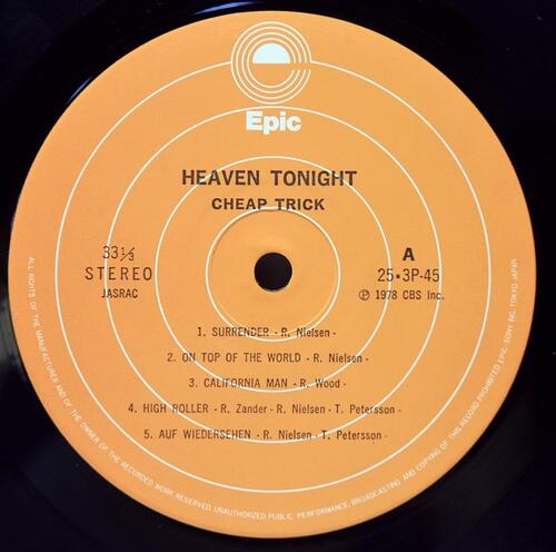 Cheap Trick [칩 트릭] - Heaven Tonight ㅡ 중고 수입 오리지널 아날로그 LP