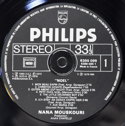 Nana Mouskouri [나나 무스쿠리] ‎– Noël  (크리스마스 앨범)ㅡ 중고 수입 오리지널 아날로그 LP