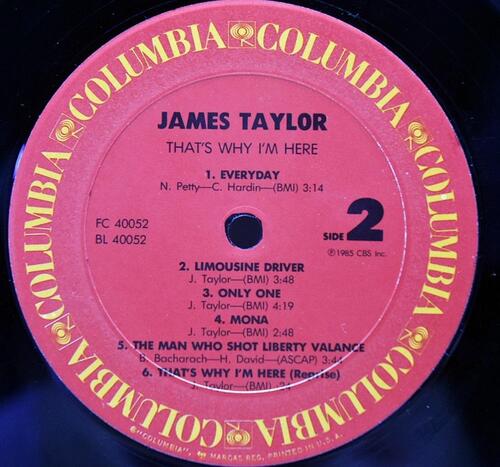 James Taylor [제임스 테일러] – That&#039;s Why I&#039;m Here ㅡ 중고 수입 오리지널 아날로그 LP