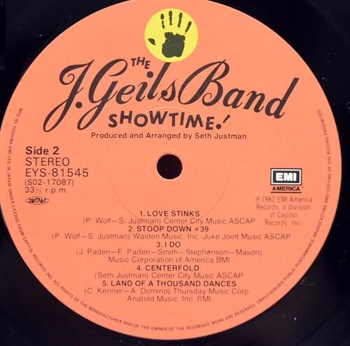 The J. Geils Band [제이 가일스 밴드] – Showtime! ㅡ 중고 수입 오리지널 아날로그 LP
