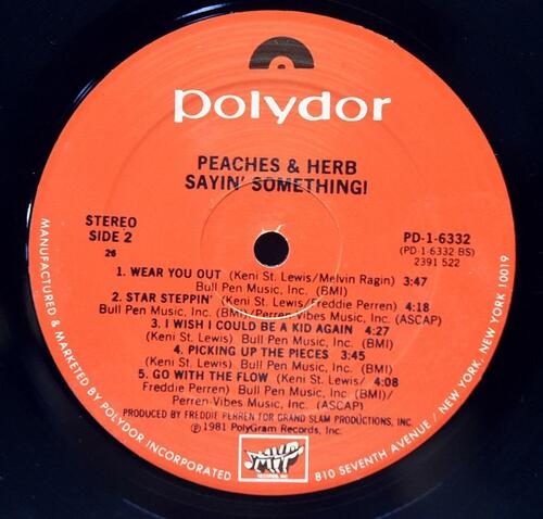 Peaches &amp; Herb [피치즈 &amp; 허브] – Sayin&#039; Something! ㅡ 중고 수입 오리지널 아날로그 LP