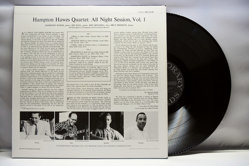Hampton Hawes Quartet [햄프턴 호스] ‎-  All Night Session, Vol. 1 - 중고 수입 오리지널 아날로그 LP