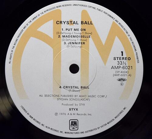 Styx [스틱스] ‎- Crystal Ball - 중고 수입 오리지널 아날로그 LP