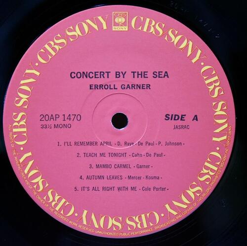 Erroll Garner [에롤 가너] ‎- Concert By the Sea - 중고 수입 오리지널 아날로그 LP