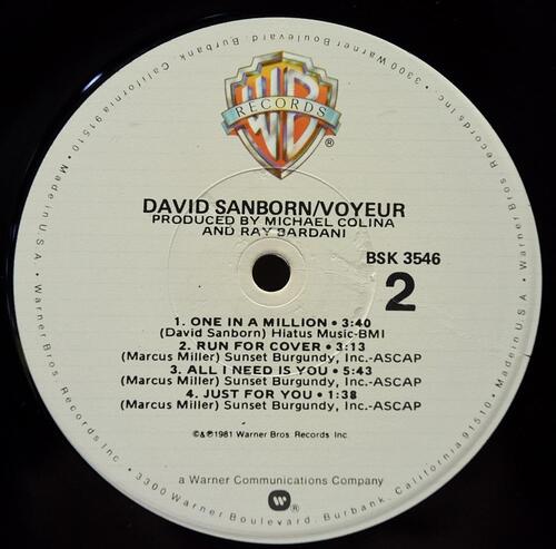 David Sanborn [데이비드 샌본] ‎- Voyeur - 중고 수입 오리지널 아날로그 LP