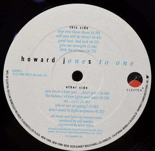 Howard Jones [하워드 존스] – One To One ㅡ 중고 수입 오리지널 아날로그 LP