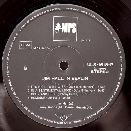 Jim Hall [짐 홀] ‎- It&#039;s Nice To Be With You (Jim Hall in Berlin) - 중고 수입 오리지널 아날로그 LP