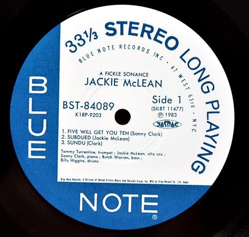 Jackie McLean [재키 맥린] – A Fickle Sonance - 중고 수입 오리지널 아날로그 LP