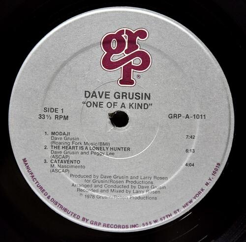 Dave Grusin [데이브 그루신] - One Of A Kind - 중고 수입 오리지널 아날로그 LP