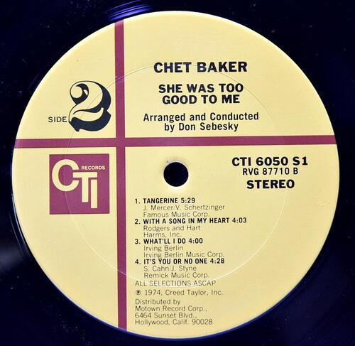 Chet Baker [쳇 베이커] - She was Too Good to me (USA 1st) - 중고 수입 오리지널 아날로그 LP