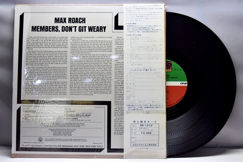 Max Roach [맥스 로치] ‎- Members, Don&#039;t Git Weary - 중고 수입 오리지널 아날로그 LP