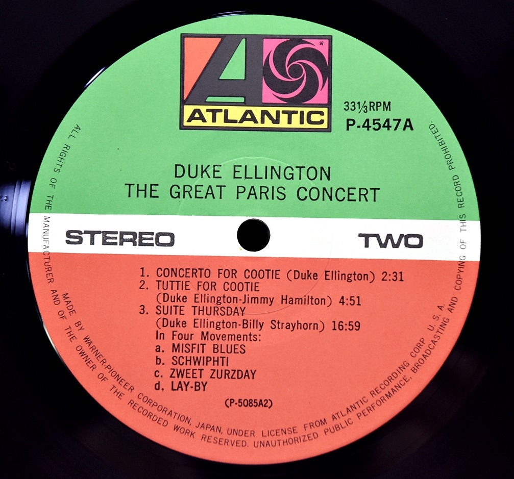 Duke Ellington [듀크 엘링턴] – ‎The Great Paris Concert - 중고 수입 오리지널 아날로그 2LP