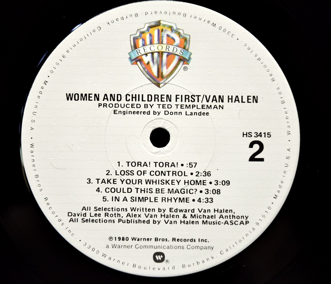 Van Halen [반 헤일런] –  Women And Children First (USA 1st Pressing) ㅡ 중고 수입 오리지널 아날로그 LP