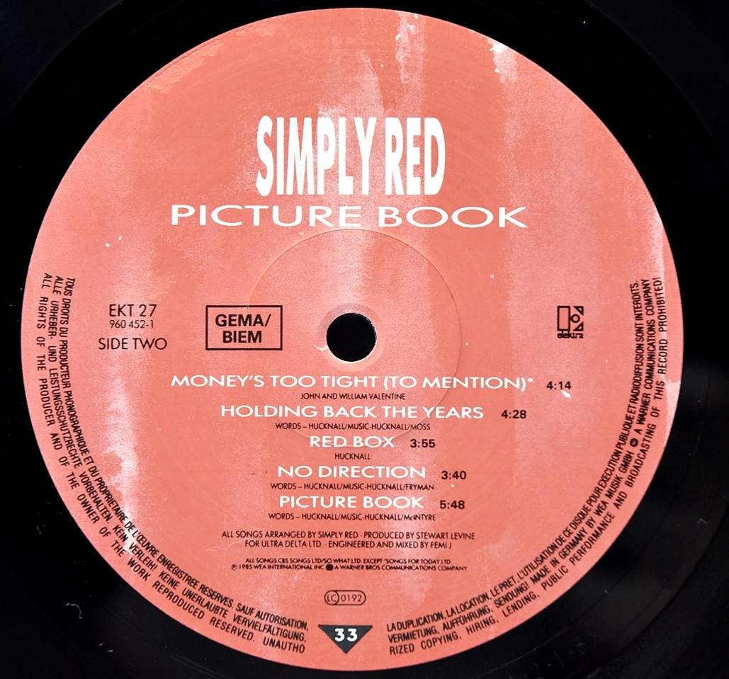 Simply Red [심플리 레드] – Picture Book ㅡ 중고 수입 오리지널 아날로그 LP