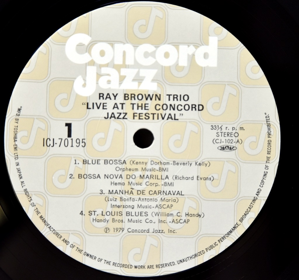 Ray Brown Trio With Special Guest Ernestine Anderson [레이 브라운 트리오, 어니스틴 앤더슨] – Live At The Concord Jazz Festival 1979 - 중고 수입 오리지널 아날로그 LP