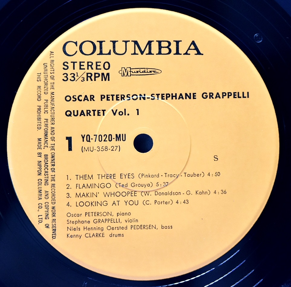 Oscar Peterson, Stephane Grappelli Quartet [오스카 피터슨, 스테판 그라펠리] – Oscar Peterson - Stéphane Grappelli Quartet Vol. 1- 중고 수입 오리지널 아날로그 LP