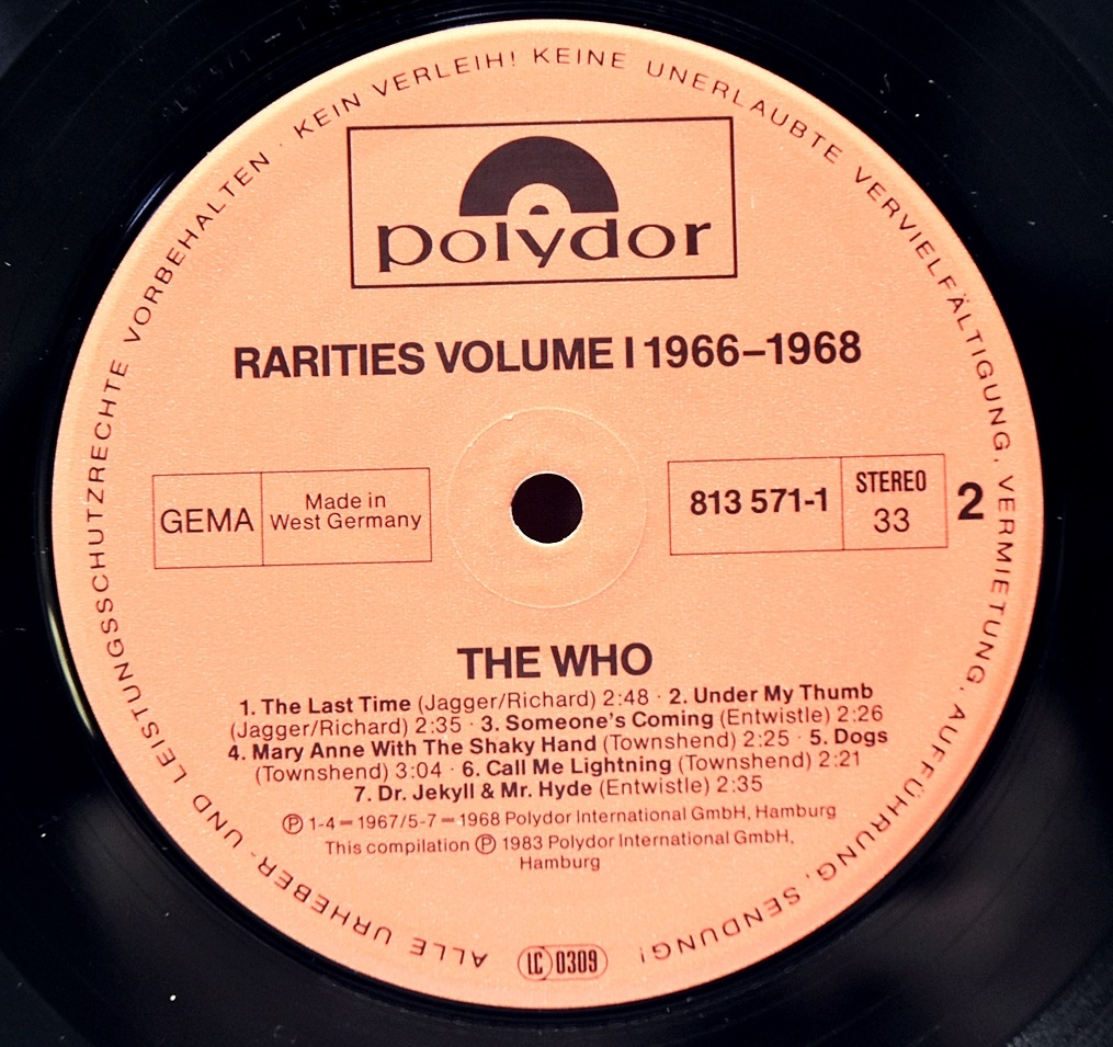 The Who [더 후] – Rarities Vol.1 &quot;1966-1968&quot; ㅡ 중고 수입 오리지널 아날로그 LP