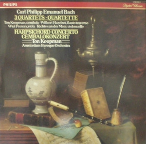 C.P.E. Bach - 3 Quartets/Harpsichord Concerto - Ton Koopman 중고 수입 오리지널 아날로그 LP