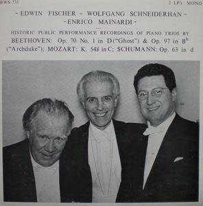 Beethoven -Piano Trio 대공 外 - Enrico Mainardi/Edwin Fischer/Wolfgang Schneiderhan 2LP