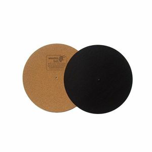 Wooden Bull 가죽 + 코르크 적층 최고급 매트 (블랙 색상) Leather &amp; Cork Audiophile Turntable Mat
